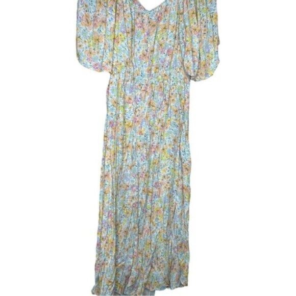 ELOQUII Cinched Front Floral Midi A-Line Dress Size 18W - Picture 9 of 12